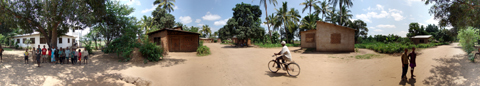 360°-Panorama-Bild vor meinem Haus im Mlabani-Quartier in Ifakara Tanzania